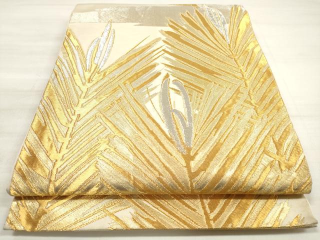 夏物 袋帯 中古 リサイクル 松葉 紅葉 白茶色 裏葉柳色 金 A871-13 夏物 袋帯 中古 リサイクル 松葉 紅葉 白茶色 裏葉柳色 金 A871-13の