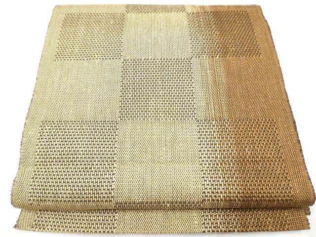 平和屋着物▽スリーシーズン　春夏秋　八寸名古屋帯　組織　変わり市松文　正絹　逸品　CABA1100hy