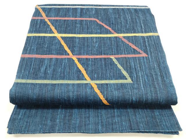 平和屋着物▽スリーシーズン 春夏秋 太鼓柄袋帯 櫛織 抽象文様 正絹 逸品 DABA0270cm