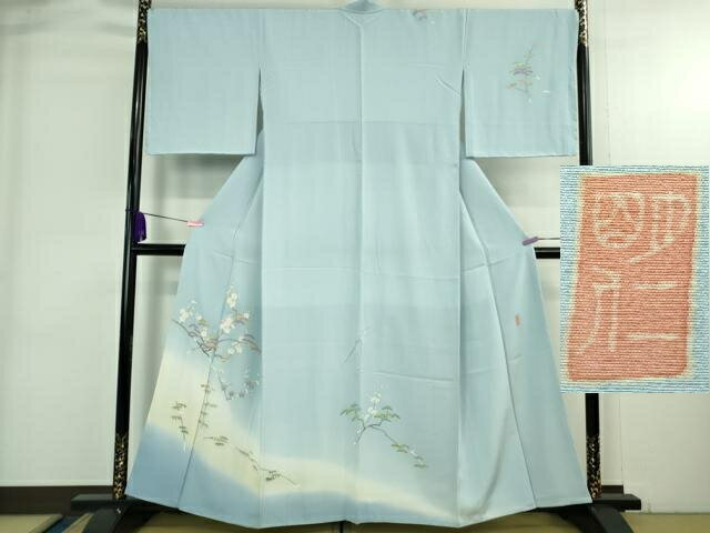 平和屋着物●本加賀友禅作家　稲手明仁　黒留袖　遠山飛鶴浜松風景文　正絹　逸品　CABB4739yc dzab3828b.jpg