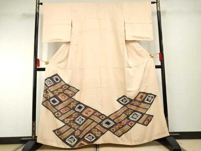 Kimono - 平和屋着物■豪華色留袖　駒刺繍　菱文　暈し染め　金糸　金彩　大丸扱い　正絹　逸品　AABF1983cs