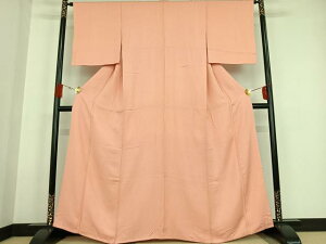 平和屋着物■上質な色無地 珊瑚色 西武百貨店扱い 正絹 逸品 AAAS1214jh