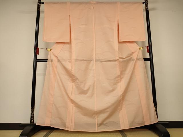 平和屋着物＊夏物　色無地　絽　芝紋紗　深支子色　正絹　逸品　AAAZ0437jd