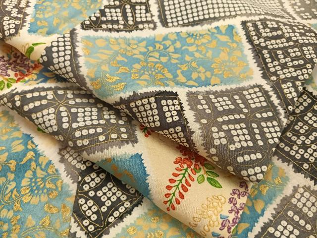 平和屋着物■上質な小紋　吉祥花文　金彩　正絹　逸品　AABA2253es