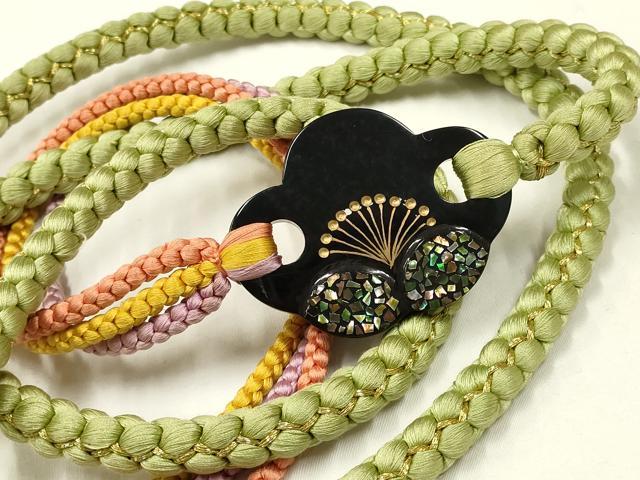 平和屋着物●和装小物　振袖用帯締め　装飾　蒔絵　螺鈿　金糸　逸品　AABD9748ay