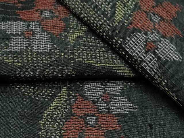 Rakuten - 平和屋着物▽上質な紬　単衣　草花文　正絹　逸品　CAAT9213dy