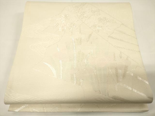 平和屋着物＊夏物　六通柄袋帯　草花文　金銀糸　正絹　逸品　CAAV4942eg