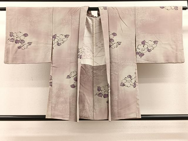 Haori - 平和屋着物＃羽織　手描き　草花文　暈し染め　正絹　逸品　CAAV5752id
