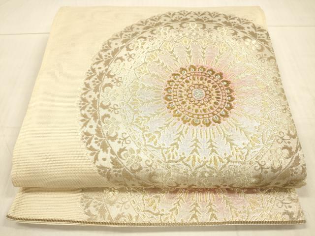 平和屋着物＊夏物　六通柄袋帯　正倉院花文　金銀糸　正絹　逸品　DAAU8317cm