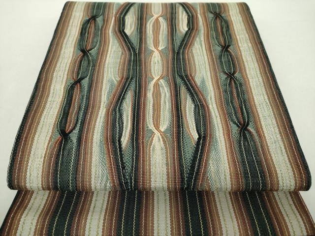 平和屋着物●太鼓柄袋帯 変わり間道 金糸 ますいわ屋扱い 正絹 逸品 DABA1669ps