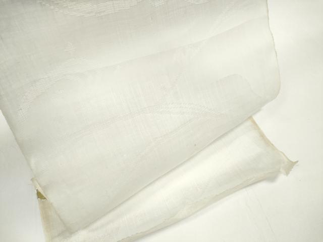 Bolt Of Cloth - 平和屋着物＊夏物　長襦袢　反物　着尺　立波紋紗　白緑色　麻　逸品　未使用　DABD7823zzz