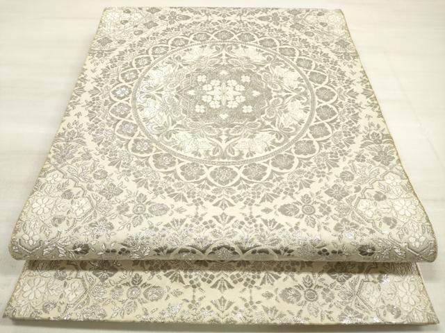 Other - 平和屋着物◎六通柄袋帯　正倉院更紗花文　銀糸　正絹　逸品　DABE8178xg
