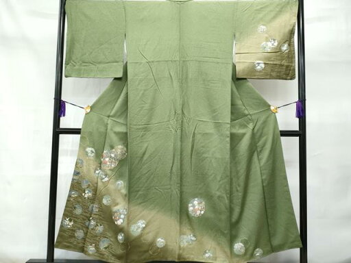 平和屋着物■訪問着 駒刺繍 流水雪輪几帳花文 暈し染め 金銀彩 正絹 逸品 CAAP0194fb 平和屋着物■訪問着 駒刺繍 流水雪輪几帳花文 暈し染め 金銀彩 正絹 逸品 CAAP0194fb