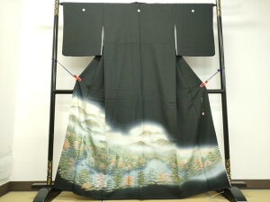 平和屋着物■豪華黒留袖 作家物 磐梯朝日国立公園 暈し染め 金銀彩 正絹 逸品 DAAP2868ud