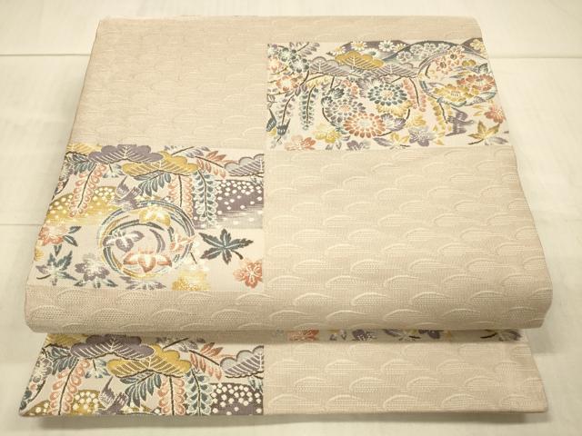 平和屋着物●九寸開き名古屋帯　花鳥文　正絹　逸品　DAAX8556cm(4)