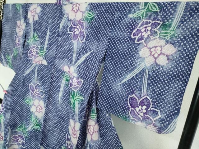 平和屋本店■極上　夏物　浴衣　有松鳴海絞り　草花文　暈し染め　綿　逸品　DZAA20093kh5