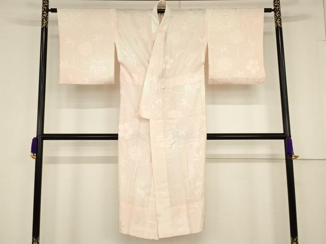 平和屋着物■長襦袢　無双仕立て　笹蔓地紋　正絹　逸品　AAAR8899pf