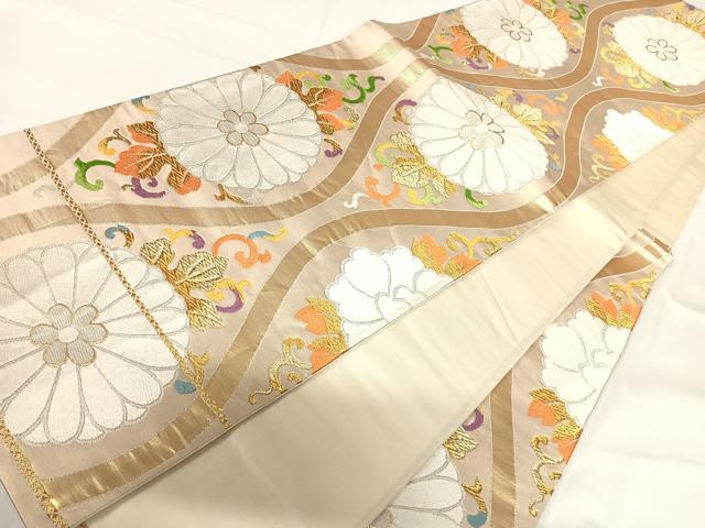 平和屋の平和屋着物◎六通柄袋帯 唐織 立涌花文 金銀糸 正絹 逸品 AABG2261yx｜アングル3