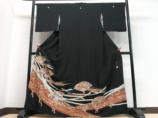 平和屋着物■豪華黒留袖　駒刺繍　京都清水　地主神社　金彩　正絹　逸品　CABC7386xe