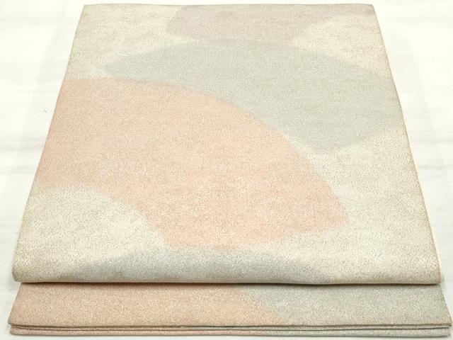 平和屋着物◎砂子綴れ　全通柄袋帯　地紙重ね文　銀糸　正絹　逸品　DAAV0762qa