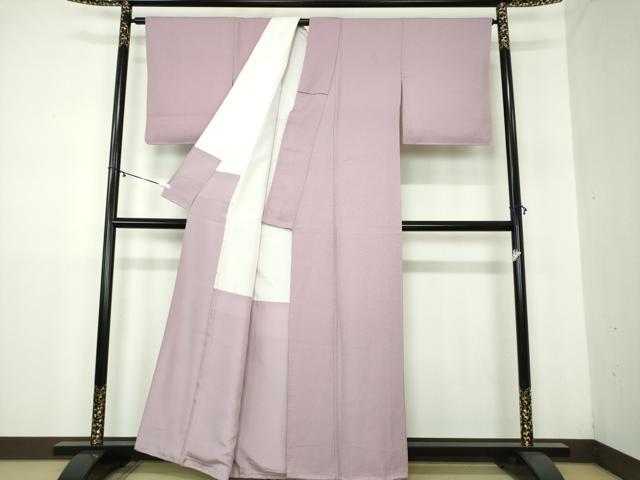 平和屋着物●上質な色無地　霞地紋　鳩羽色　正絹　逸品　DAAY1437ps