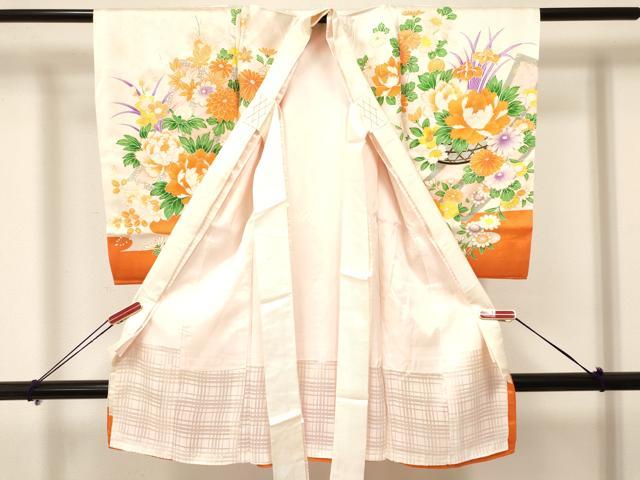 平和屋着物[]お宮参り　女の子　祝着　産着　初着　のしめ　駒刺繍　陶器牡丹花文　金彩　逸品　DAAY3427ma