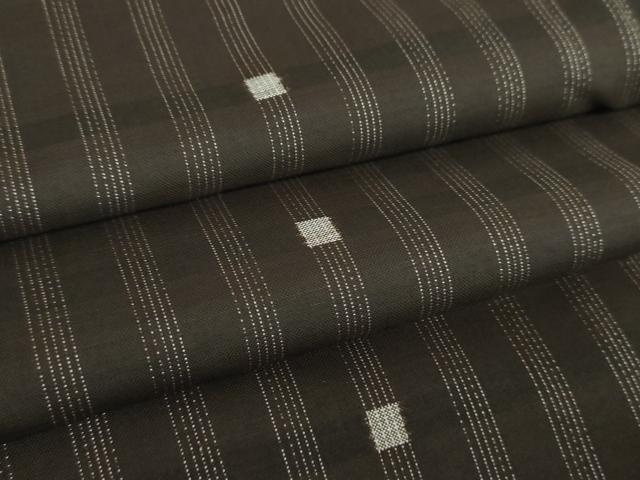 平和屋着物●上質な紬　間道　黒地　正絹　逸品　DABA1957ps