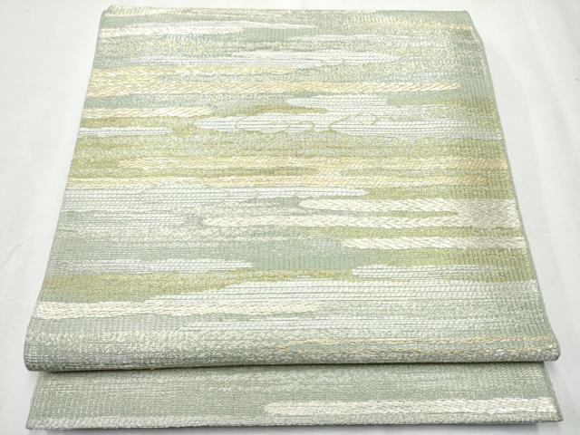 平和屋着物●六通柄袋帯　霞文　金銀糸　正絹　逸品　CABA4822hy