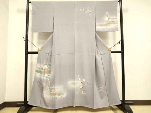 Rakuten - 平和屋着物●訪問着　花蝶文　暈し染め　金彩　正絹　逸品　未使用　DABE9609du
