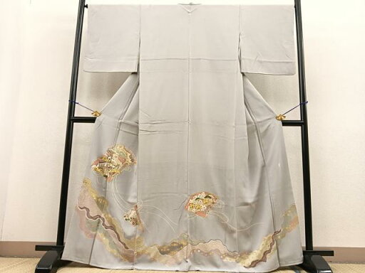 平和屋着物■豪華色留袖 作家物 駒刺繍 檜扇風景花文 金銀彩 やまと誂製 正絹 逸品 BAAR6253hv 平和屋着物■豪華色留袖 作家物 駒刺繍 檜扇風景花文 金銀彩 やまと誂製 正絹 逸品 BAAR6253hv