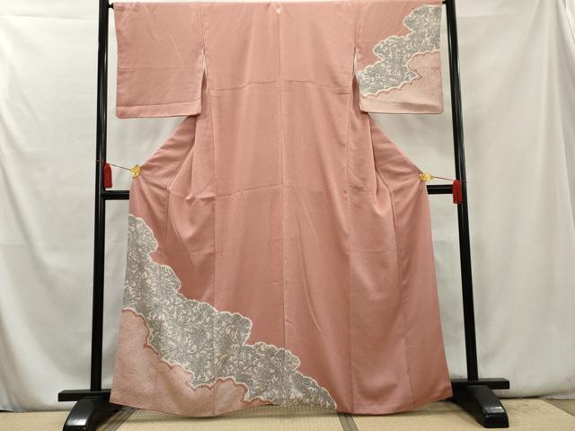 平和屋着物■訪問着 絞り 更紗花文 正絹 逸品 AAAY1018cs