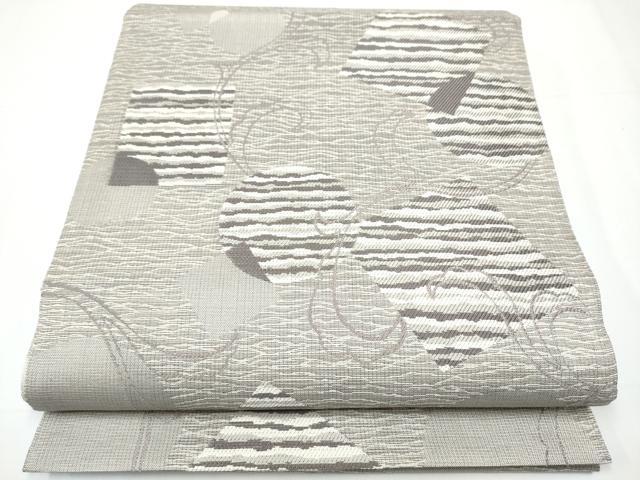 平和屋着物●西陣 岡文織物謹製 両面 六通柄袋帯 色紙重ね唐草文 ラメ糸 証紙付き CAAX7395hy