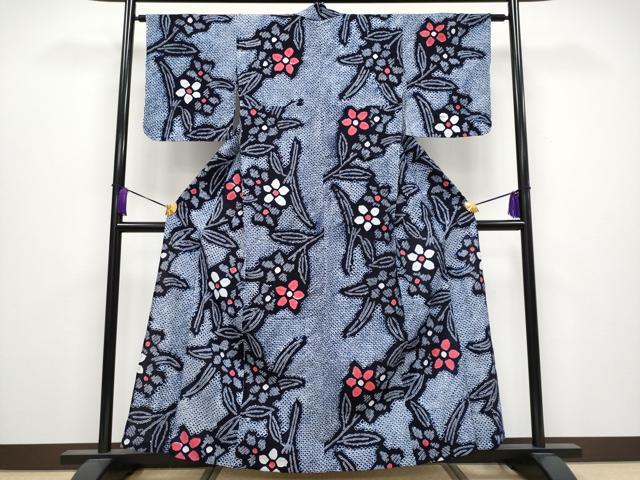 平和屋着物■極上　夏物　浴衣　有松鳴海絞り　草花文　綿　逸品　未使用　CYAA3877s5