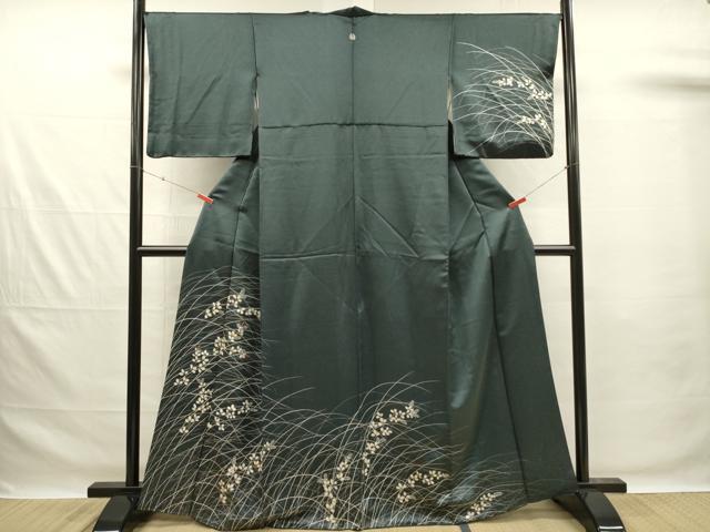 Rakuten - 平和屋着物■訪問着　刺繍　芝草文　萩　暈し染め　銀彩　正絹　逸品　DABG1953ya