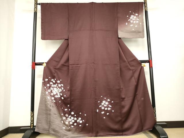 平和屋着物●訪問着　作家物　舞花文　暈し染め　銀糸　やまと誂製　正絹　逸品　未使用　AABB0462ck