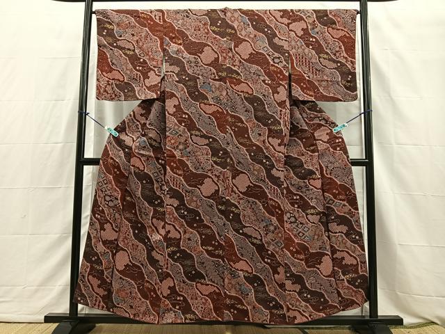 平和屋着物■上質な小紋　辻が花　金彩　正絹　逸品　BAAQ3370sa 2