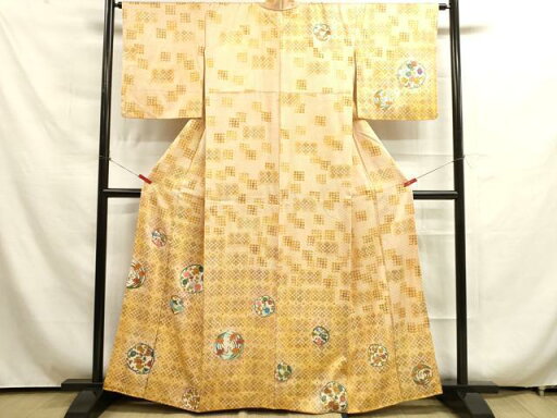 平和屋着物■訪問着 刺繍 草花丸文 暈し染め 金彩 正絹 逸品 DAAP5520tw 平和屋着物■訪問着 刺繍 草花丸文 暈し染め 金彩 正絹 逸品 DAAP5520tw