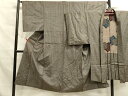 平和屋着物■男性 紬 アンサンブル 格子 正絹 逸品 DAAP5528tw