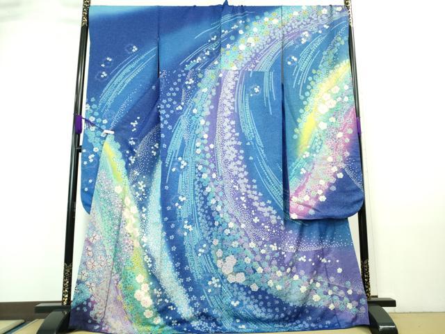 平和屋着物■極上 振袖 舞花文 暈し染め 金彩 金通し地 逸品 DZAA7366kh5