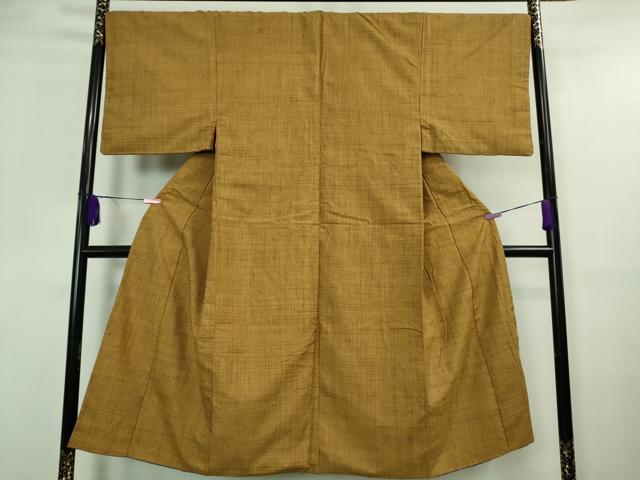 平和屋着物■極上 男性 生紬 山吹茶色 逸品 DZAA7400kh5
