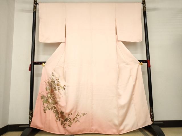 平和屋着物●金彩友禅 卓越技能者・名工・和田光正 訪問着 舞花文 暈し染め 金銀彩 正絹 逸品 未使用 AABC3218ck