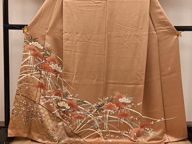 平和屋着物■豪華色留袖　作家物　籬花文　金彩　正絹　逸品　BAAV0860mz