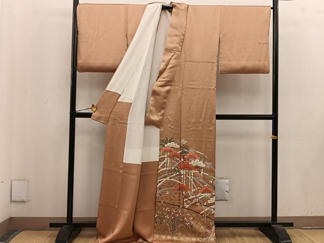 平和屋着物■豪華色留袖　作家物　籬花文　金彩　正絹　逸品　BAAV0860mz