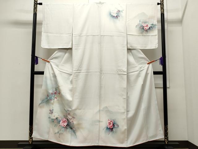 平和屋着物■訪問着　手描き　枝椿　金銀彩　正絹　逸品　未使用　CAAO8354ut