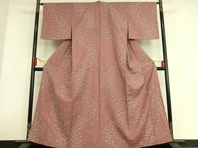 平和屋着物■上質な小紋　紬地　糸巻文　正絹　逸品　未使用　AAAQ1942oa