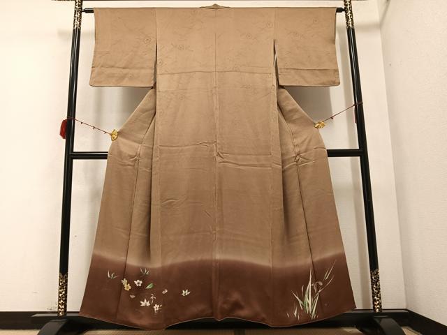 平和屋着物●色留訪問着 草花文 暈し染め 正絹 逸品 AABC3338ph
