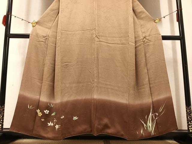 平和屋の平和屋着物●色留訪問着 草花文 暈し染め 正絹 逸品 AABC3338ph｜アングル3