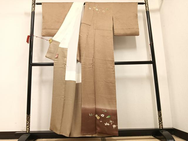 平和屋の平和屋着物●色留訪問着 草花文 暈し染め 正絹 逸品 AABC3338ph｜アングル2