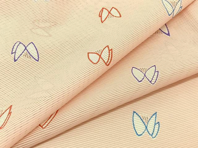 Summer Wear - 平和屋着物＊夏物　小紋　絽　舞蝶文　洗える着物　BAAU3431hj