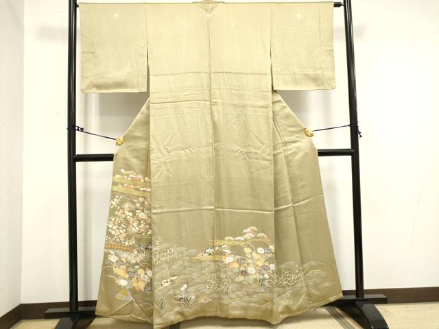 平和屋着物■豪華色留袖 刺繍 鴛鴦花文 金彩 正絹 逸品 DAAV7114cd
